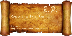 Rostás Péter névjegykártya