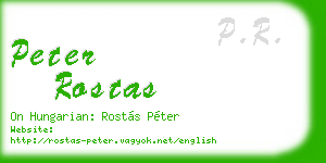 peter rostas business card