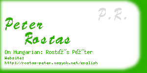 peter rostas business card